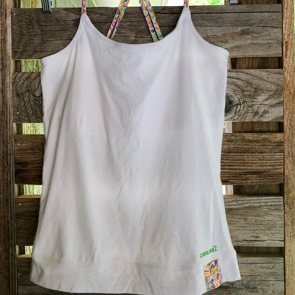 White Yoga Strappy Tank Bamboo